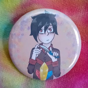 Anime button safety pin anime character badge