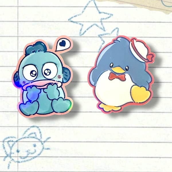 Hangyodon & Tuxedo Sam Stickers: Waterproof Kawaii Vinyl Decals