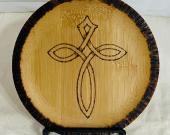 Small Bamboo Tray - Celtic Cross