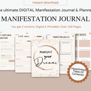 Digital Manifesting Journal, Manifestation Planner, Law of Attraction Planner, Digital Journal for Manifestation, Goodnotes Journal