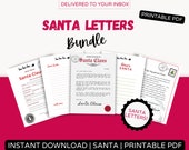 Printable Santa Letters, Kids Christmas Letter Templates (Digital Download)