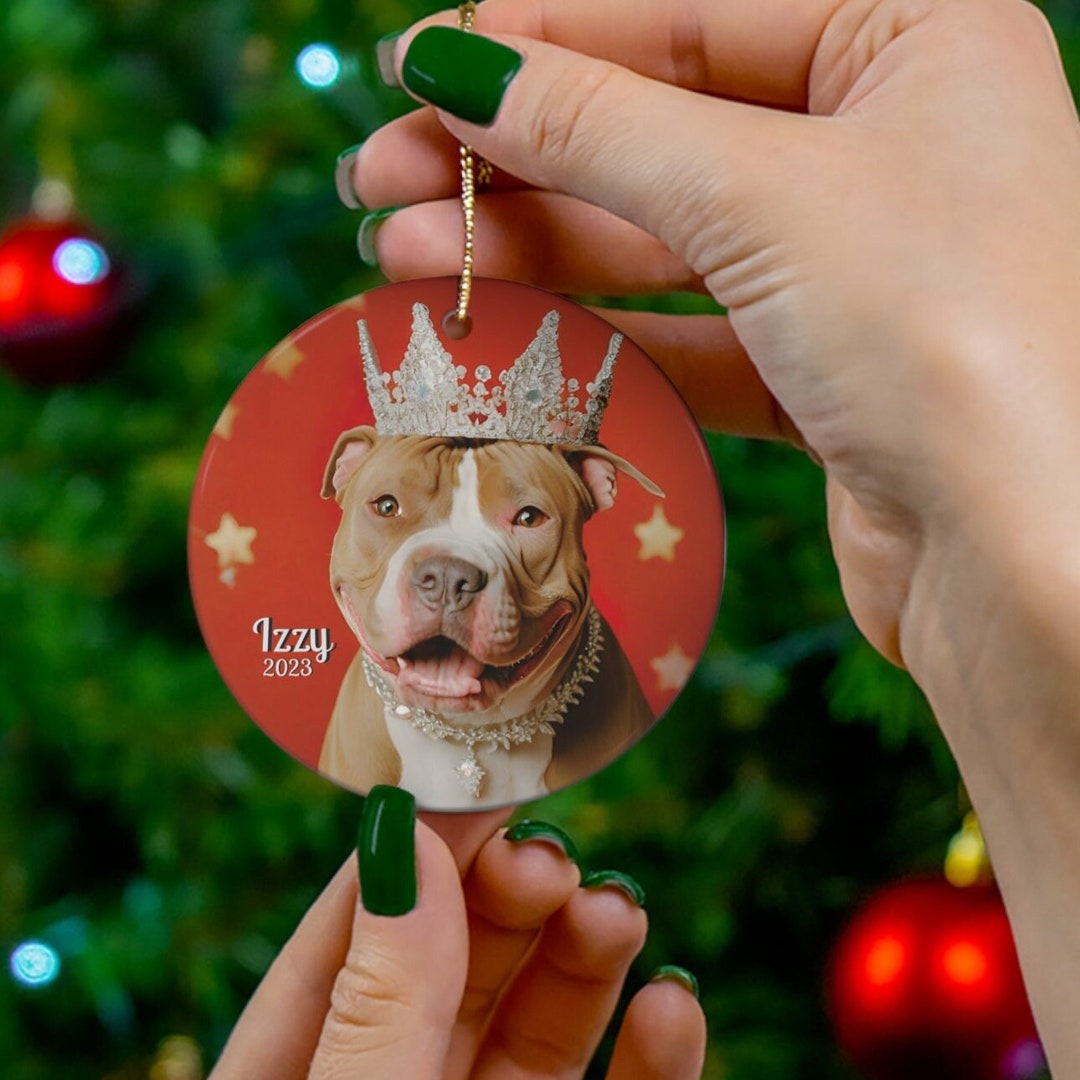 Pitbull Ornament Pitbull Christmas Decor Custom Pitbull - Etsy