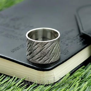 Rustic Texture Wide Band Ring, Oxidised Band Ring, 925 Sterling Silver Ring, Rustic Texture Ring, Statement Ring, Bohemian Ring, Thumb Ring
