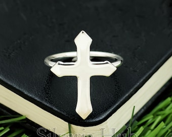Sterling Silver Cross Ring: Faith Promise Jewelry