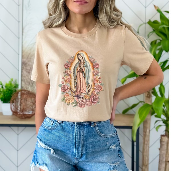 Guadalupe Shirt, Virgin de Guadalupe, Virgin Mary Shirt, Religion Shirt, Lady of Guadalupe, Saint Virgin Mary, Catholic Shirt, Catholic Tee