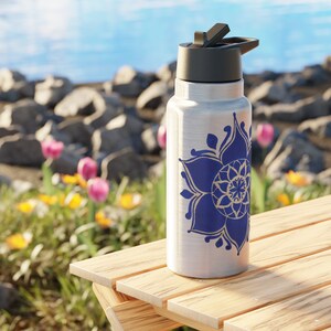 Hindu Temple of Bloomington Normal Blue Fleur Stainless Steel Gator Tumbler