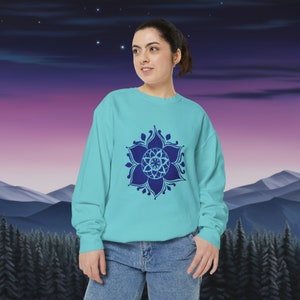 Hindu Temple of Bloomington Normal Unisex Sweatshirt Blue Fleur