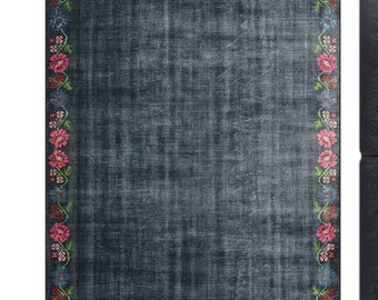 South Caucasian Carpet, Floral Karabagh Rug, Rustic Home Decor, Aesthetic Caucasian Carpet, Vintage Style Oriental Karabagh Rug,Tribal Motif