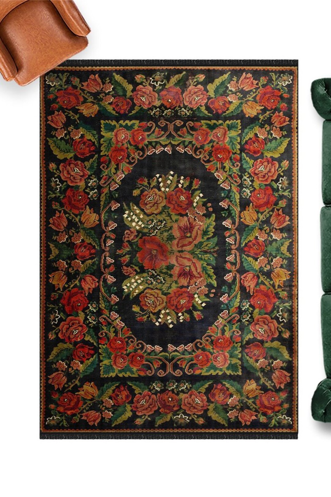 Vintage Style Romanian Rug, Oriental Moldovian Kilim Rug, Bessarabian ...