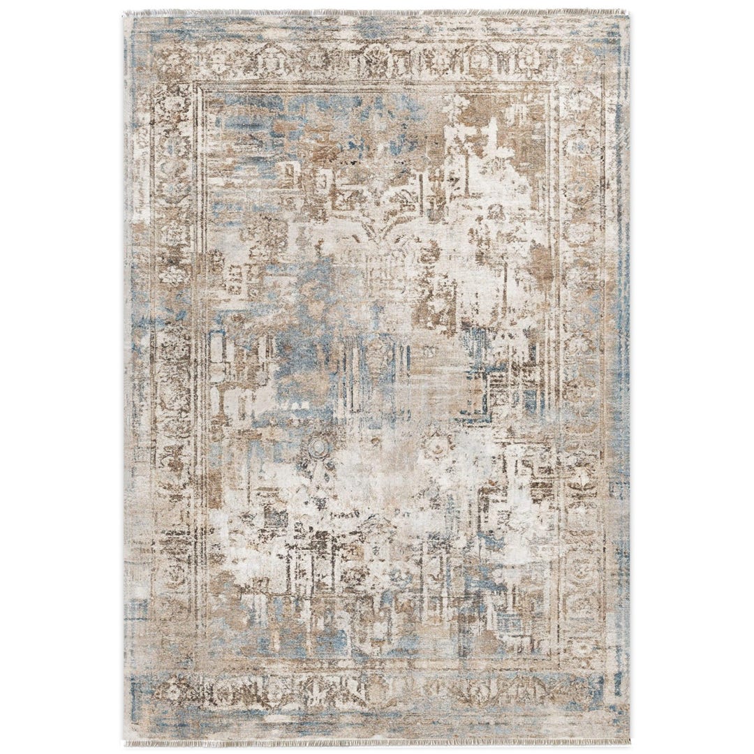Beige Abstract Double-sided Area Rug for Living Room Bedroom and Office ...