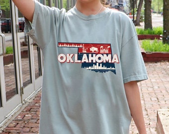 Oklahoma Retro Home State Shirt, Benutzerdefinierte 50 US-States-Reise-T-Shirt, Oklahoma Urlaub Shirt, Oklahoma Reise Shirt, Oklahoma State Geschenk