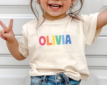 T-shirt personnalisé avec prénom pour enfant, chemise pour la rentrée des classes, t-shirt pour la rentrée des classes pour tout-petit, chemise maternelle avec nom, tenue pour la rentrée