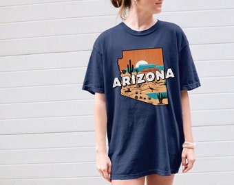 Arizona Retro Home State Shirt, Custom 50 US States Travel T-Shirt, Arizona Vacation Shirt, Arizona Trip Shirt, Arizona Home Tee