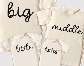Big Middle Little Littlest T-Shirt : 4th Sibling Shirts | Kids Matching Shirts