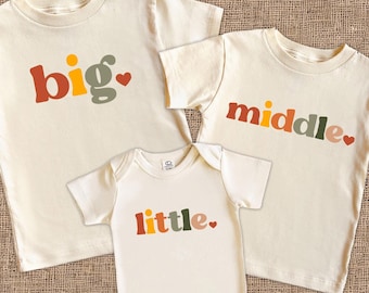 Siblings Matching Gender Neutral Shirts, Newborn Announcement Siblings Matching Shirts Kids, Pregnancy Announcement, Boho 3rd Baby