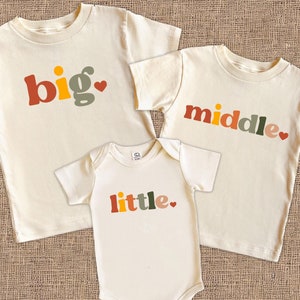 Siblings Matching Gender Neutral Shirts, Newborn Announcement Siblings Matching Shirts Kids, Pregnancy Announcement, Boho 3rd Baby
