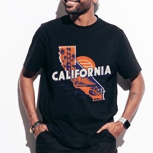 California Retro Home State Shirt, Custom 50 US States Travel T-Shirt, California Vacation Shirt, California Trip Shirt, California Home Tee