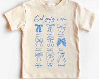 Maglietta con affermazione "Dio dice che sono io" per bambini / Maglione con fede cristiana per bambini