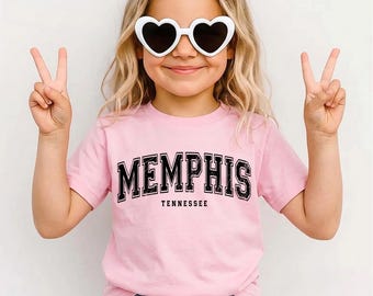 Memphis Tennessee kindershirt, vintage blues City jeugd-T-shirt, T-shirt familie zomervakantie, Memphis peutertop, Volunteer State Souvenir