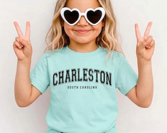Charleston South Carolina kindershirt, vintage Charleston jeugd-T-shirt, familie zomervakantie T-shirt, South Carolina peuter Palmetto State