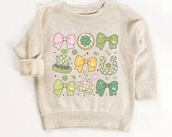 Lucky Coquette Toddler Sweatshirt - St Patricks Day Shirt for Kids - Toddler Lucky Sweater - Youth Girls Lucky Charm Baby Bodysuit