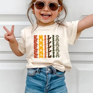 Custom Kids Name Shirt Retro Back To School Shirt Shirt, Toddler First Day of School Tee Kindergarten Shirt With Name, First Day Outfit