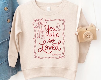 You Are So Love John 3:16 kindersweater, christelijke Valentijnsdag peutertrui, shirt bijbeltekst voor meisjes, religieuze zondagsschool