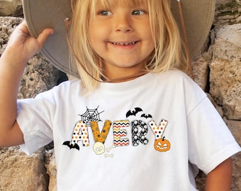 Custom Kids Halloween Name Shirt, Toddler Spooky Tee Kindergarten Halloween Shirt With Name, Spooky Toddler Personalized Sweatshirt