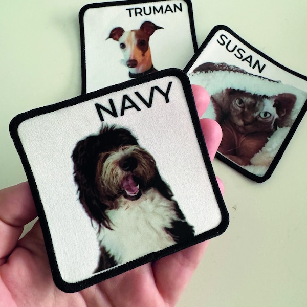 Parche termoadhesivo personalizado para perro - Parches con retrato de mascota - Regalo personalizado con foto de mascota para hombres y mujeres dueños de perros