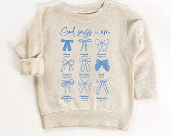 Felpa con affermazione "Dio dice che sono io" per bambini / Maglietta cristiana per bambini