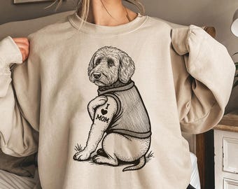 Custom Dog Breed I Love Mom Sweatshirt, Goldendoodle Dog T-Shirt, Dog Mom Gift, Dog Owner Sweatshirt, Cute Puppy Graphic Tee