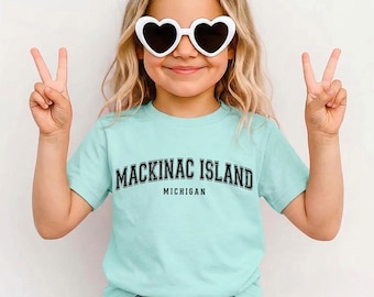 Mackinac Island Michigan Kids Shirt, Vintage Great Lakes Youth Tee, Family Summer Vacation T-Shirt, Mackinac Toddler Top, Michigan Souvenir