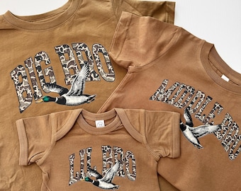 Big Bro Lil Bro Mallard Duck Matching Set, Camo Sibling Shirts, Hunting Family Announcement Gift, Duck Hunting Brother Outfits