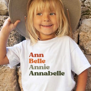 Kids Nickname Toddler Shirt - Baby Boy or Girl Retro Personalized Kids Tee - Custom Natural Kids Shirt, Baby Shower Gift Name Announcement