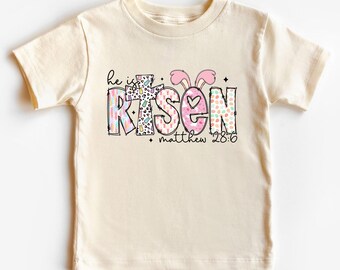 He is Risen Shirt for Kids - Toddler Jesus Sweater - Kids Easter Coquette Tee - Youth Girls Easter Religious Baby Bodysuit