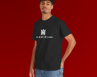 Amiri Logo Man Heavy Cotton Tee, Designer Graphic Tshirt