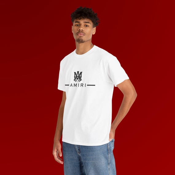 Amiri Logo Man Heavy Cotton Tee, Designer Graphic Tshirt Amiri Logo Man Heavy Cotton Tee, Designer Graphic Tshirt