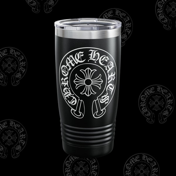 Chrome Hearts Designed Stylish & Custom Drinkware, 20oz Ringneck Tumbler, Stainless Steel Water Bottle, Perfect Gift Item, Valentine's Day