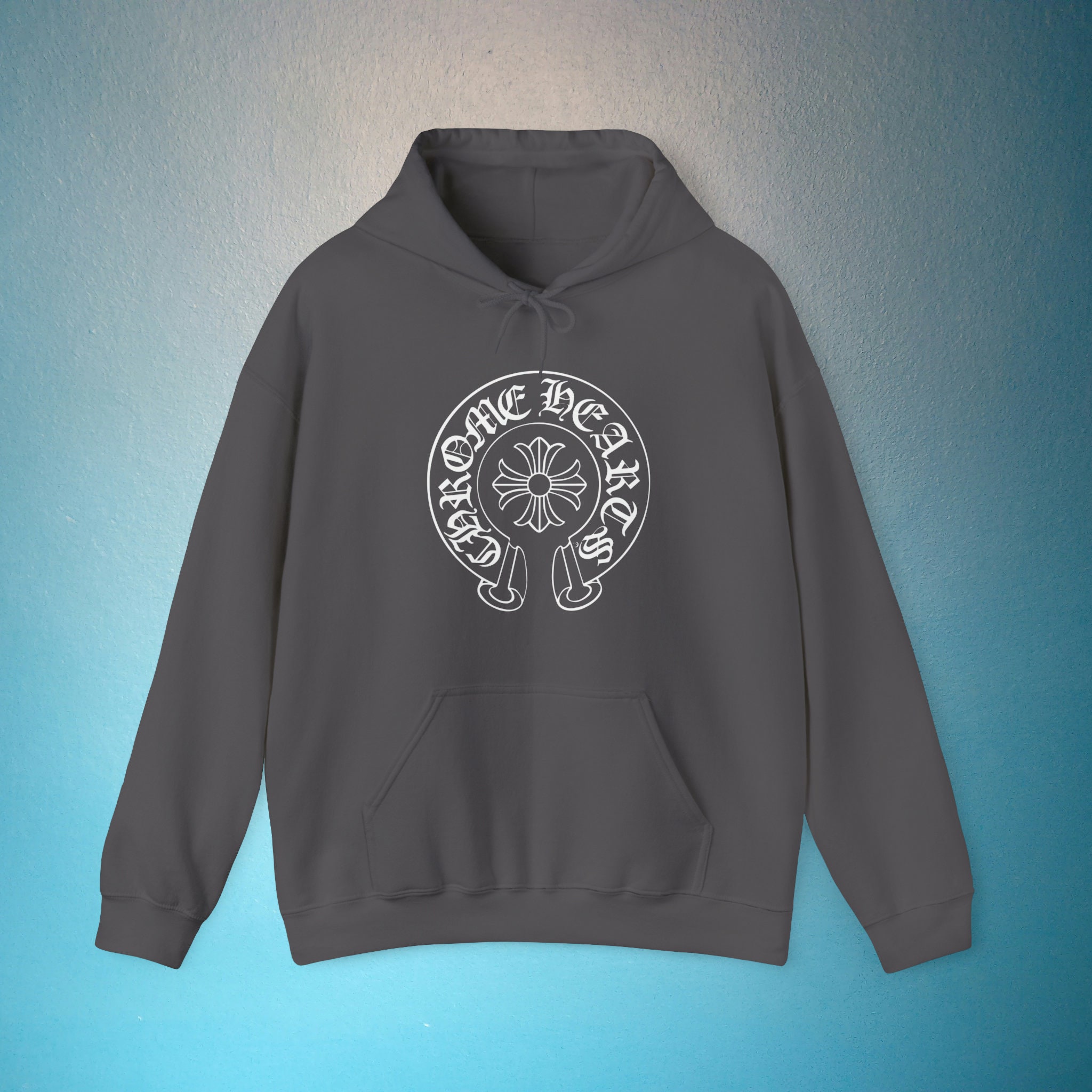 Unisex Heavy Blend Hooded Sweatshirt With Chrome Hearts Logo Chrome Hearts Hoodie Etsy UK