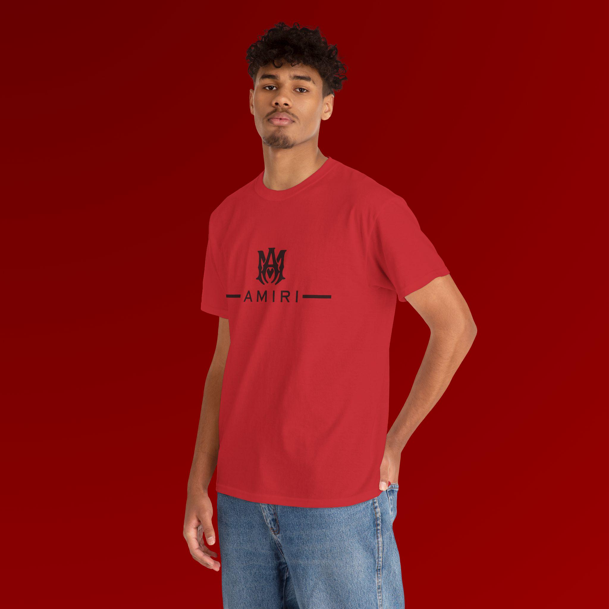 Amiri Logo Man Heavy Cotton Tee, Designer Graphic Tshirt