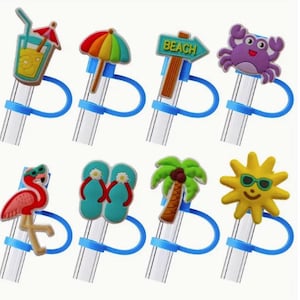 Straw Toppers/Covers Reusable - Summer