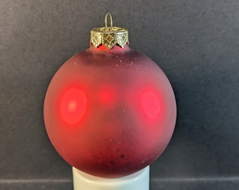 Vintage Deep Red Blown glass globe ornament