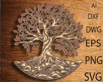 3D Tree of life Mandala SVG,3D Layered Svg,Multilayer Svg Files,Paper cut,Tree of life SVG,DXF Files,Laser Cutting,Plywood cut,Home decor