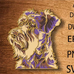 Airedale Terrier Multilayer SVG File, 3D Layered Airedale ,Airedale Mandala Multilayer,Pit Bull SVG File, Pit Bull DXF,Plywood cut