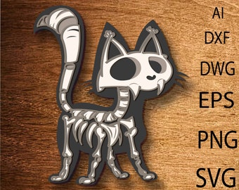 Halloween cat  Multilayer SVG,3D Layer Halloween Cat ,Mandala Laser Cut ,Home Decor,Halloween SVG,Digital Download ,Plywood cut