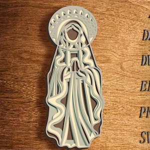 Vergine Maria multistrato svg.Vergine Maria mandala 3d.File tagliato al laser.File digitale Vergine Maria.Vergine Maria compensato tagliato
