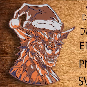 Christmas 3D Dragon Mandala SVG File, 3D Layered Christmas Dragon,Mandala Multilayer, Dragon SVG File, Dragon DXF, Laser Cutting