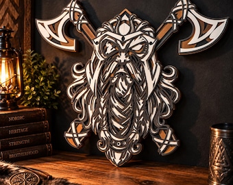 Norse Viking Layered SVG, plik do cięcia laserowego, projekt wielowarstwowy
