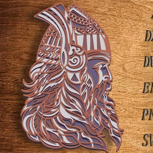 Wikinger Krieger Multilayer SVG-Datei, Wikinger SVG, digitale Download Datei, einzigartiges Handwerk Geschenk, Sperrholzdatei