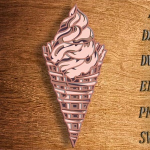 SVG multistrato İce Cream, file di taglio İce Cream, taglio compensato 3D, file SVG per taglio carta e legno, file DXF per compensato mandala 3D